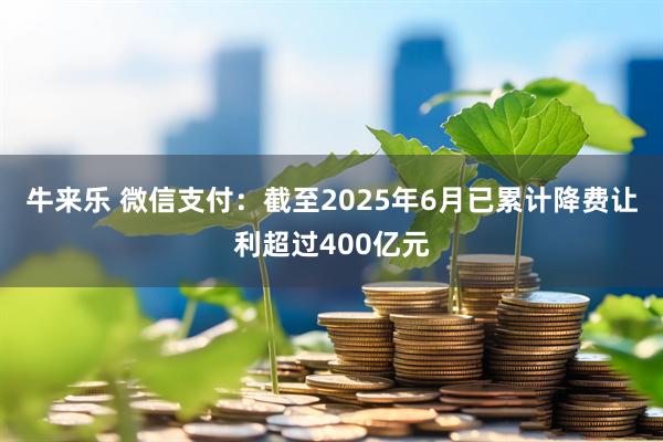 牛来乐 微信支付：截至2025年6月已累计降费让利超过400亿元