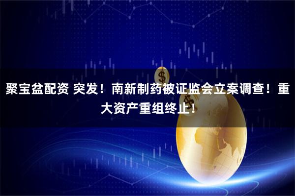 聚宝盆配资 突发！南新制药被证监会立案调查！重大资产重组终止！
